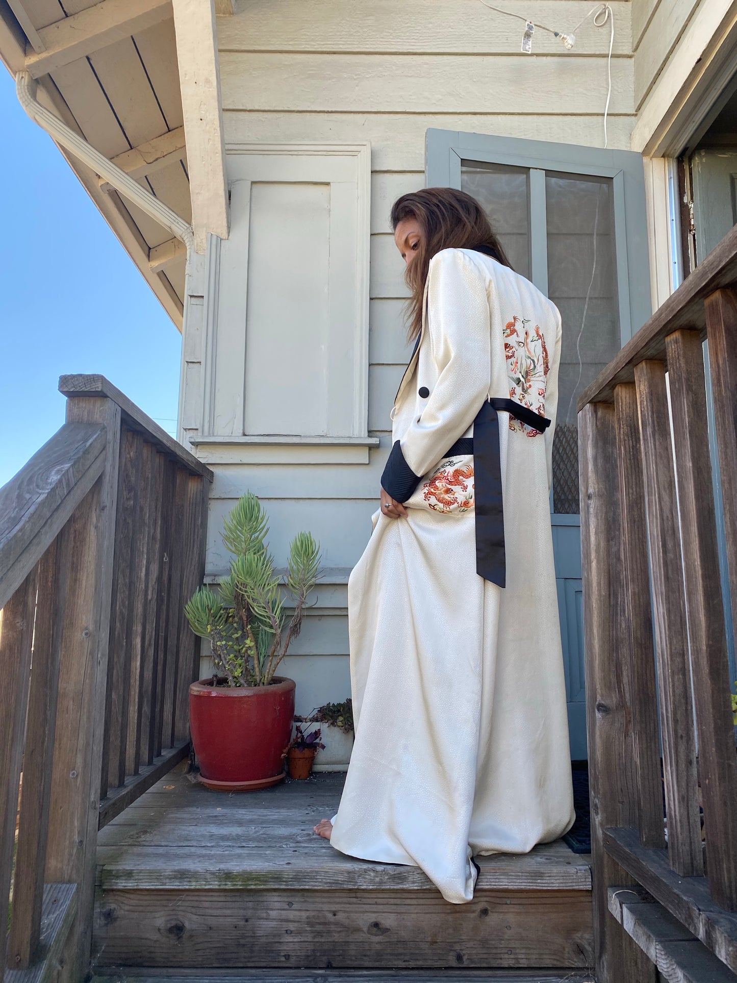 The Madame 1940s Silk Robe