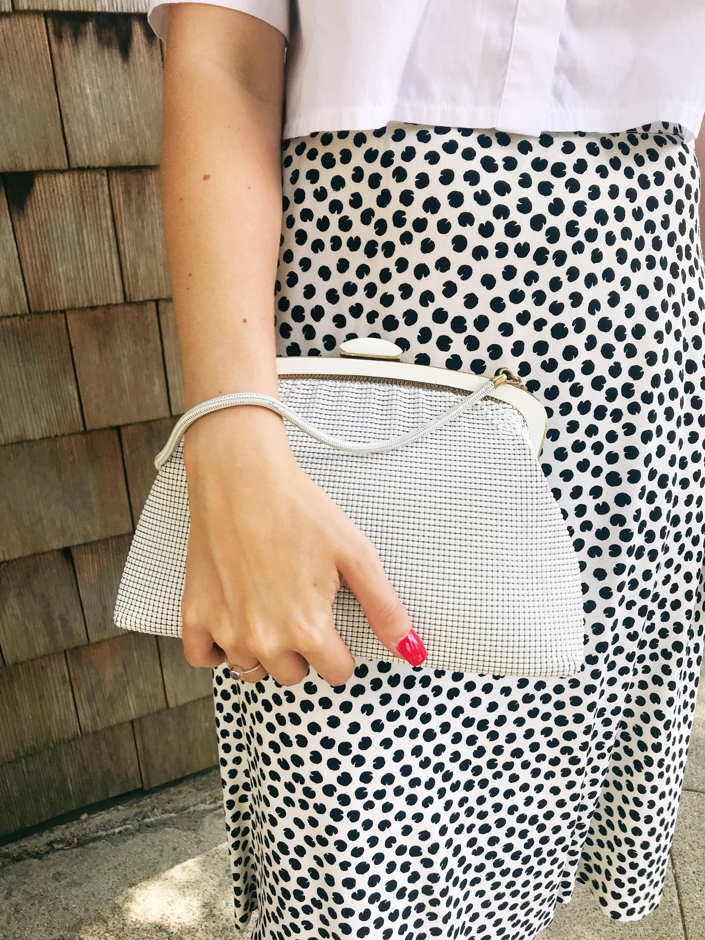 Vintage White Mesh Bag