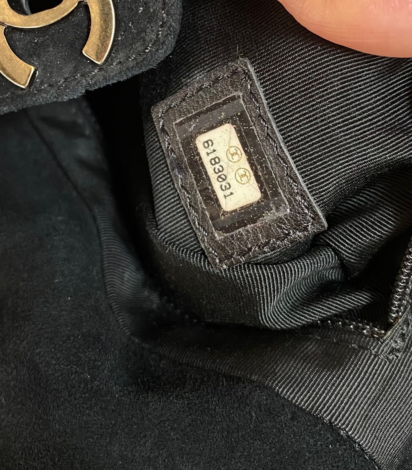 Vintage Chanel Quilted Suede Hobo Bag