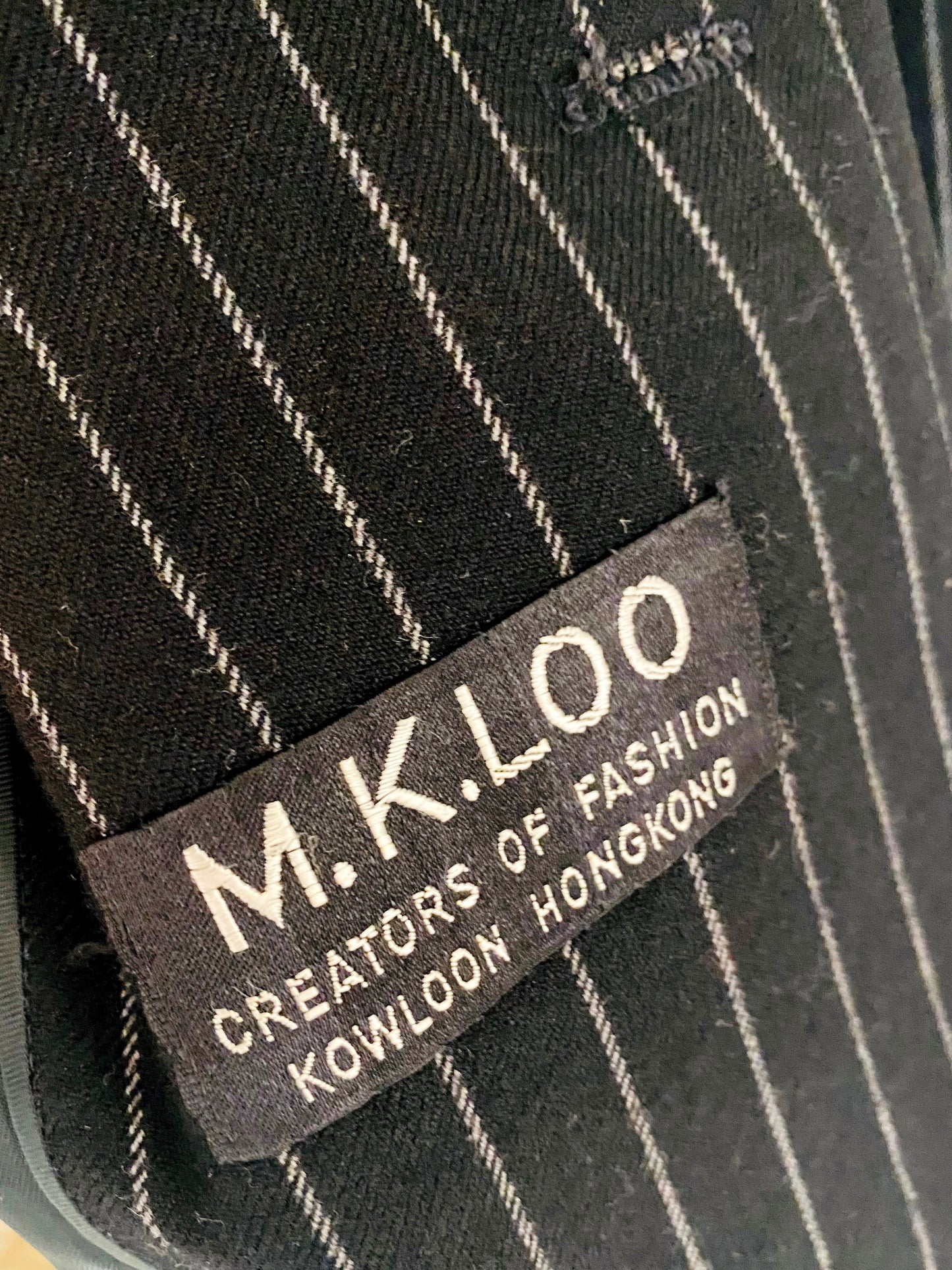 70s Black Wool Tailored Pinstripe Double Breasted Suit