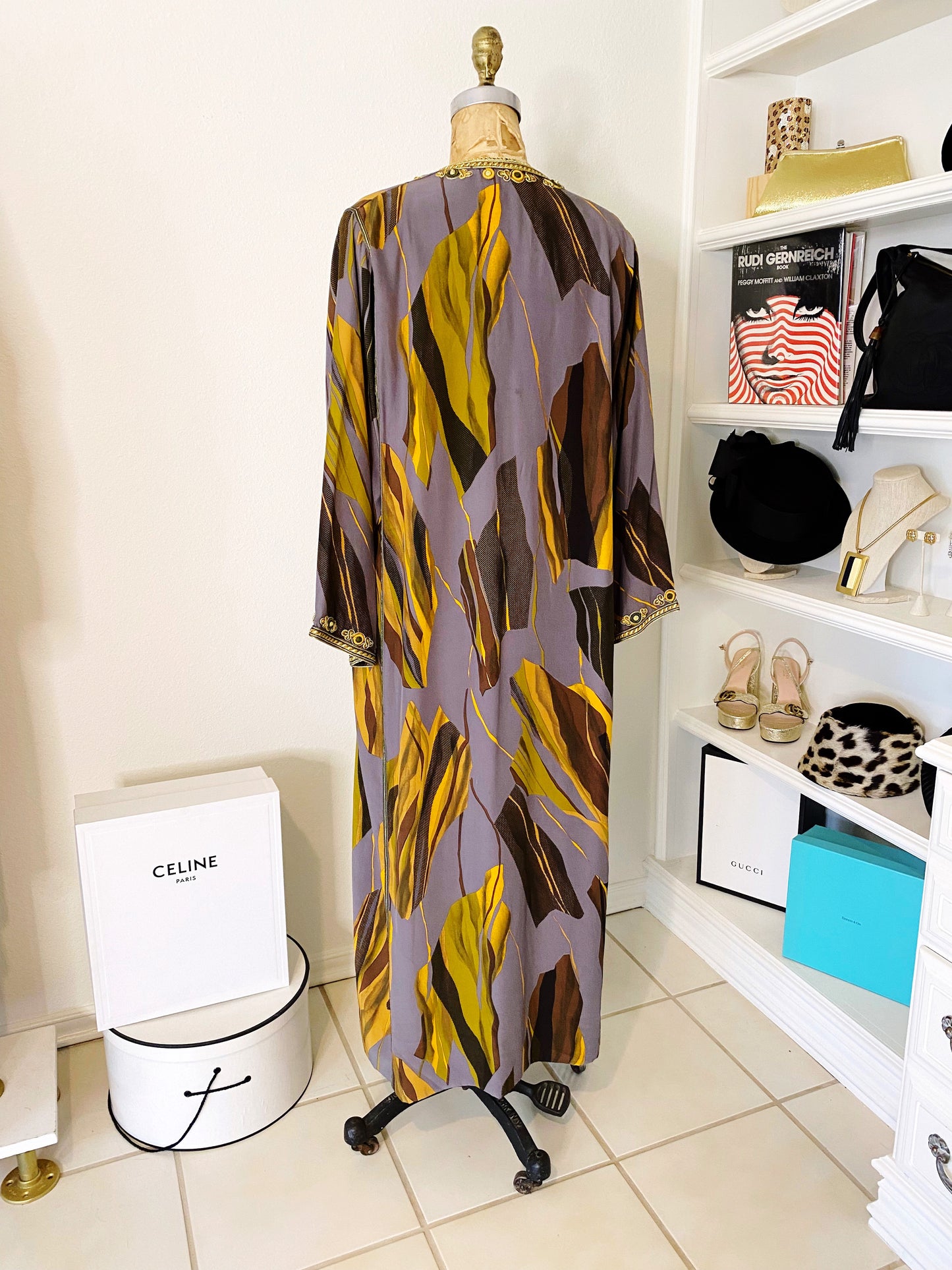 Silk Embroidered 70s Caftan