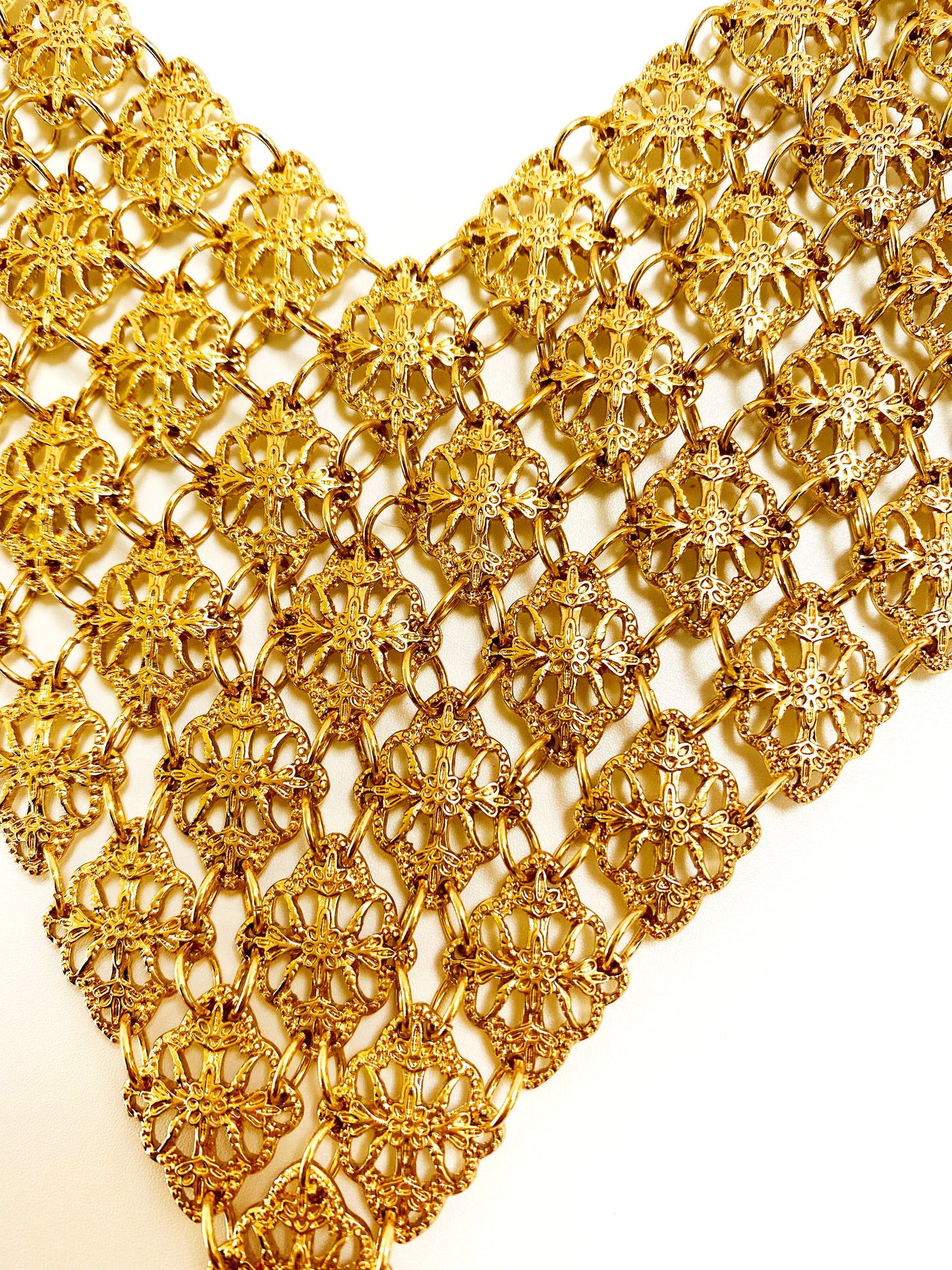 Gold Filigree Statement Choker/Collar Necklace