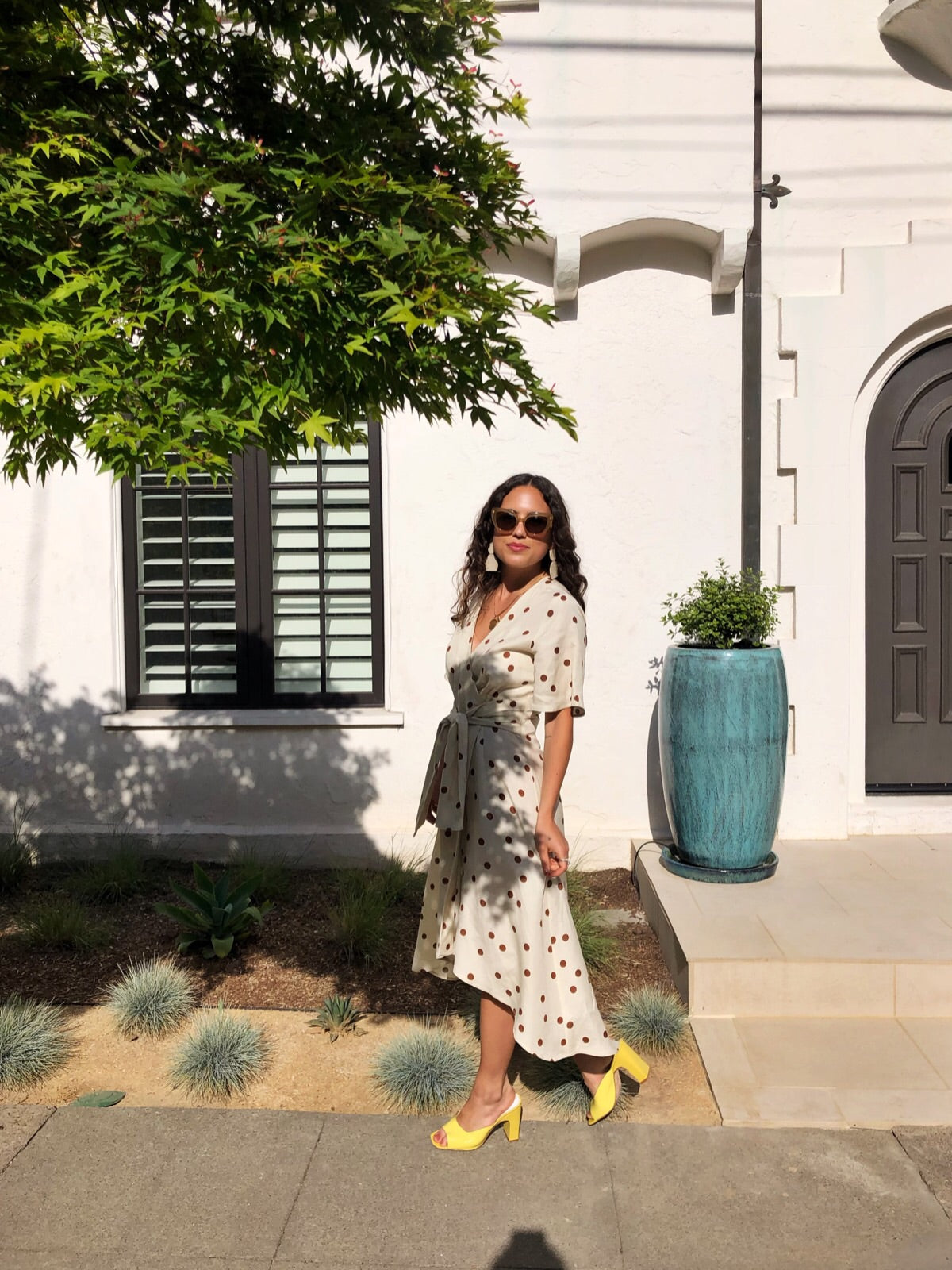The Julia Dress - Linen Polka Dot