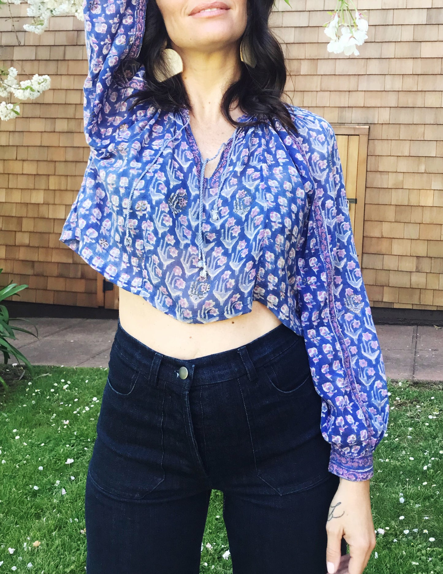 Vintage Indian Cotton Gauze Blouse