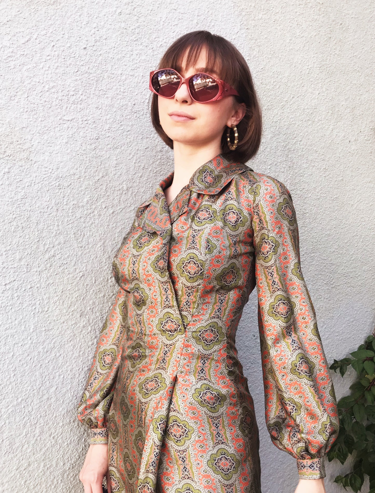 Vintage 1960s Silk Paisley Print Mini