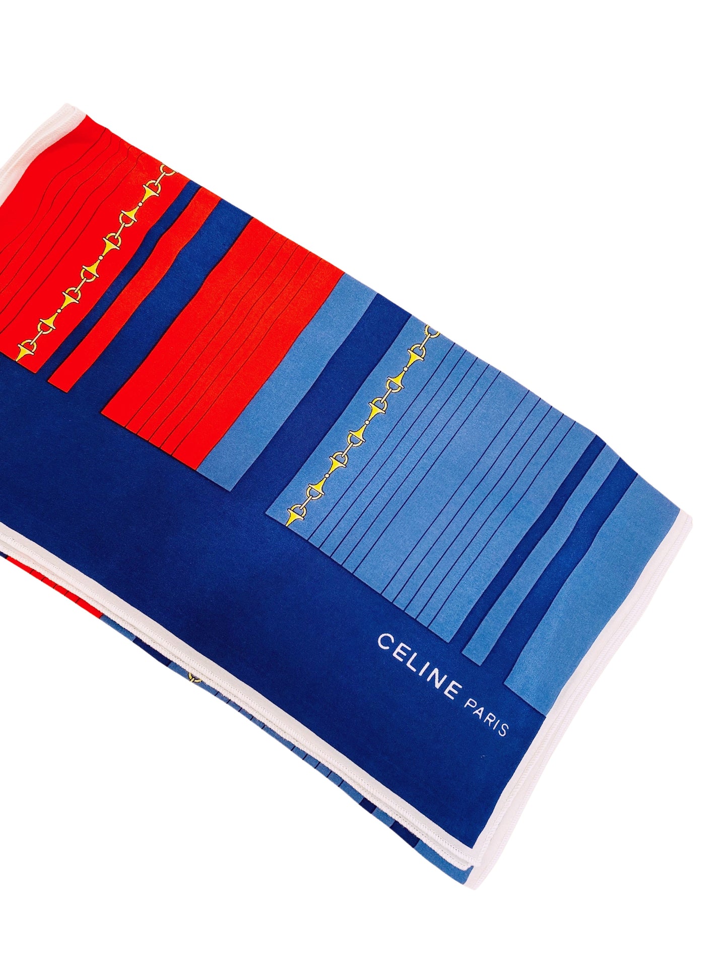 Vintage Celine Silk Scarf Horsebit Design
