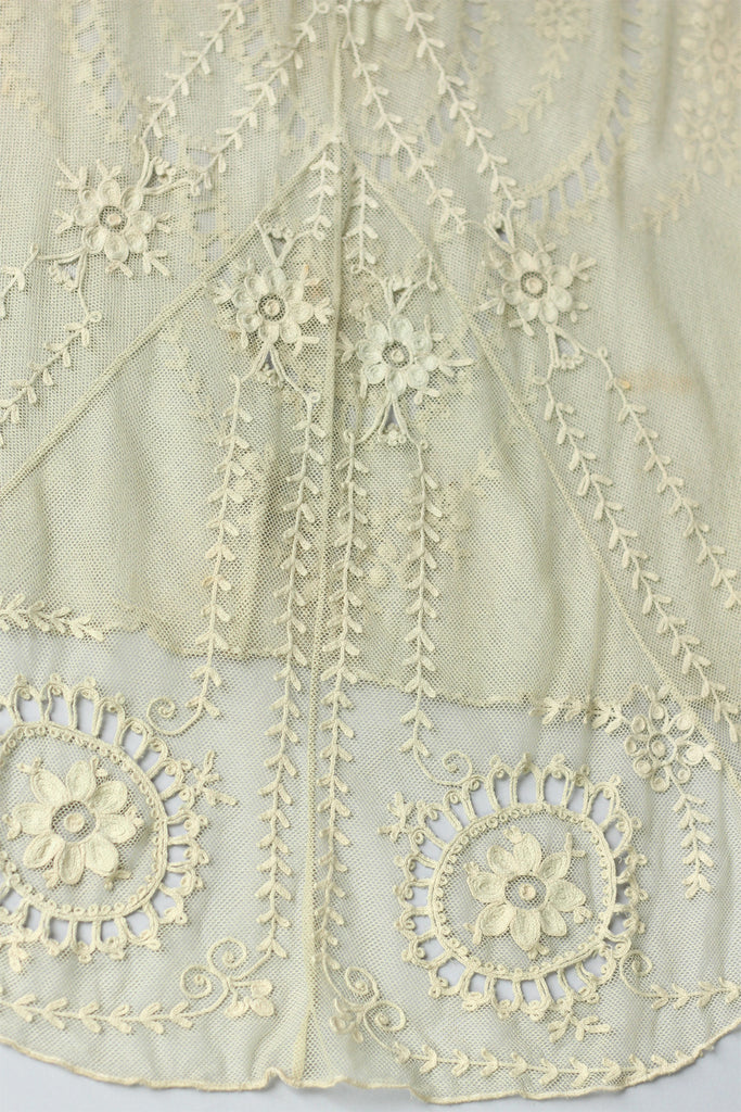 Rare Antique Edwardian Irish Tambour Lace Wedding Skirt