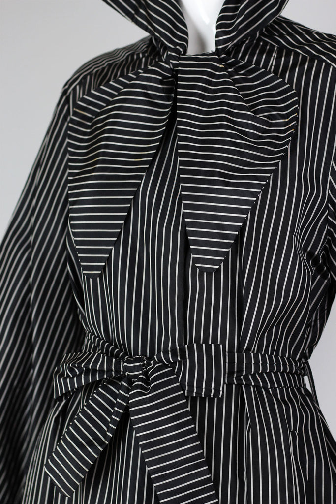 Incredible Vintage Pin-Stripe All Silk Trench Rain Coat