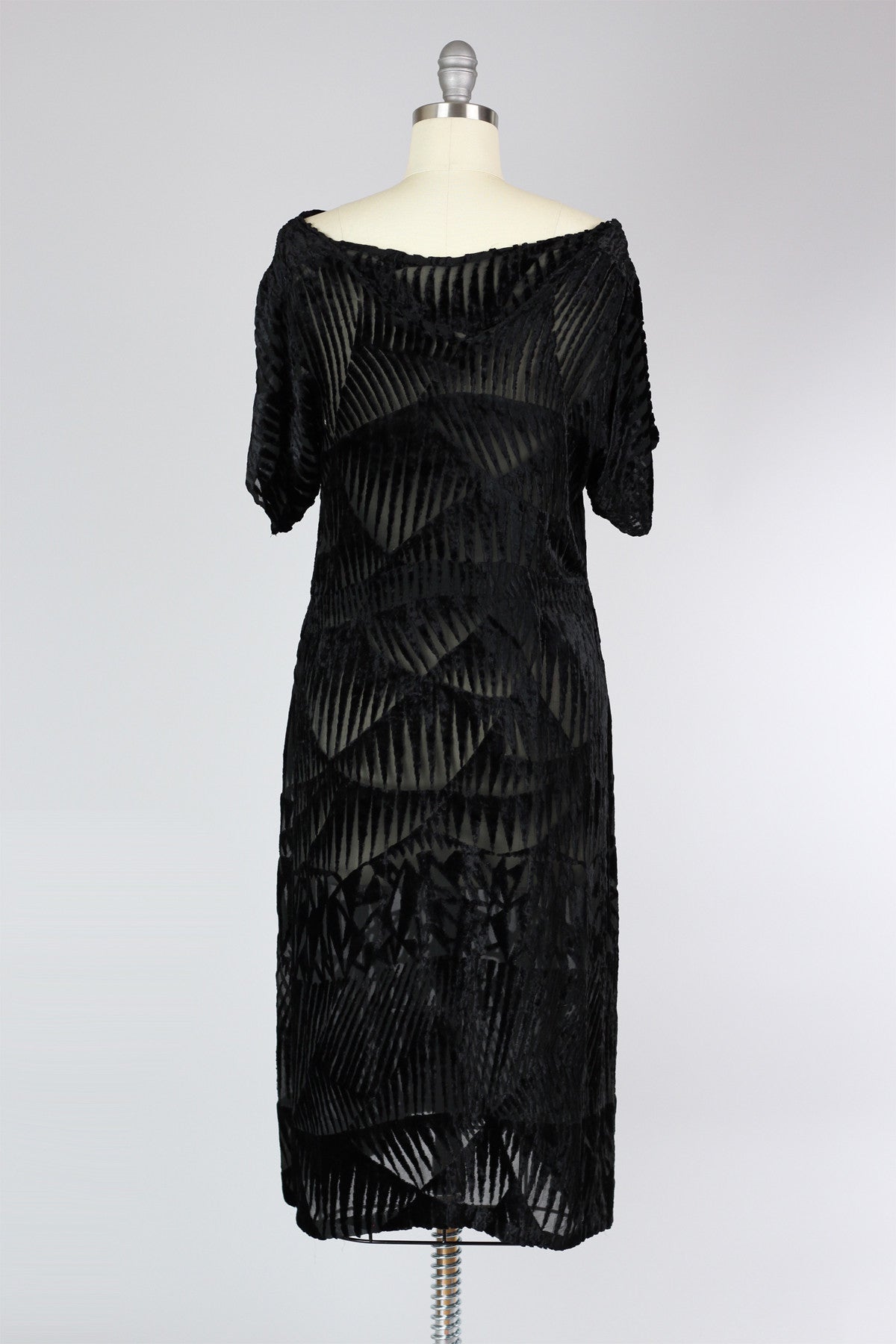Rare 1920s Devoré Silk Velvet Dress