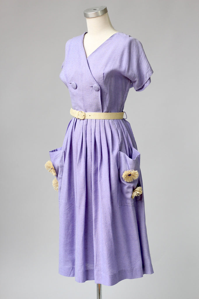Gone Flower Pickin' Lavender 1930s Day Dress