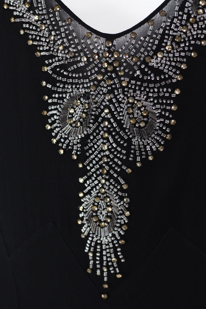Exquisite Late 20s, Early 1930s English Couture Beaded Chiffon Gown by Norman