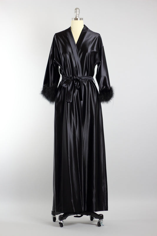 1930s Hollywood Glamour Black Robe