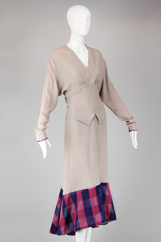 Rare 1930s Old Hollywood Jean Carol by Peggy Hunt Crepe Gown