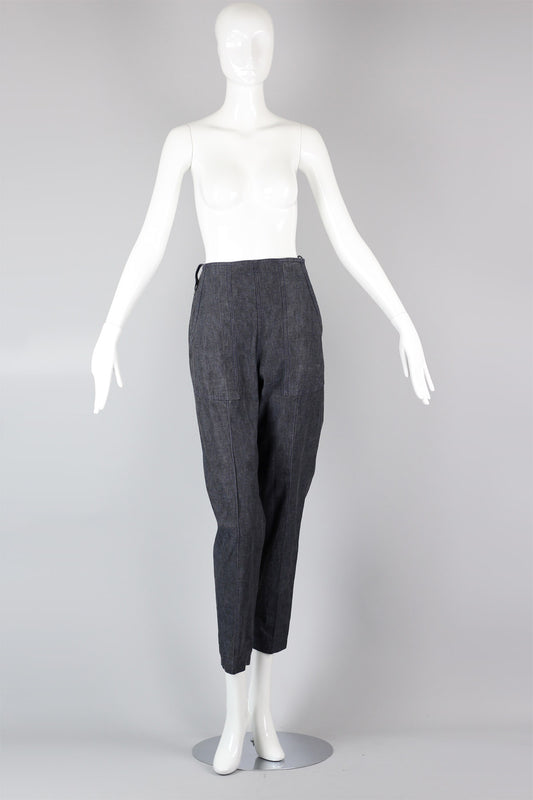 Rare 1940s Women's Jeans - High Waisted, Side Zipper Phelps Original Raw Denim