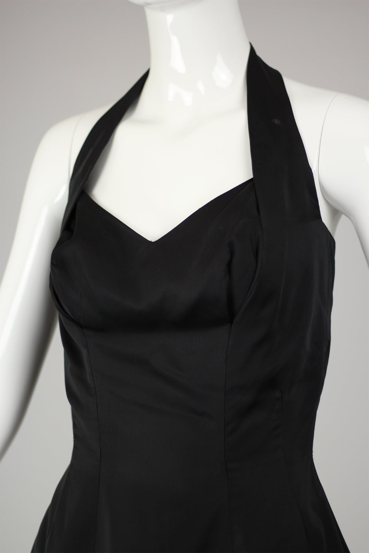 RESERVED For Tammara- Rare 1950s Lilli Ann Black Satin Halter Dress