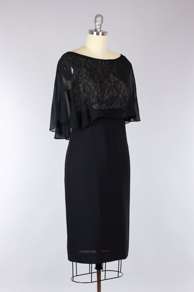 Layered Chiffon 1960s Cocktail Dress