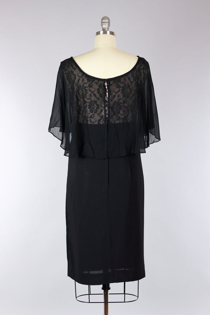 Layered Chiffon 1960s Cocktail Dress