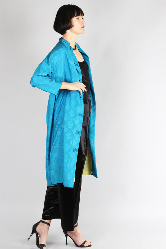 1960s Chinese Silk Coat by Dynasty for I. Magnin