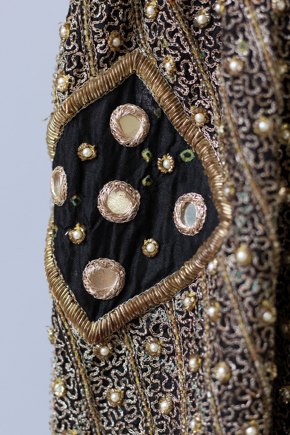 Vintage 1980s Handmade Metallic Beaded Indian Jacket