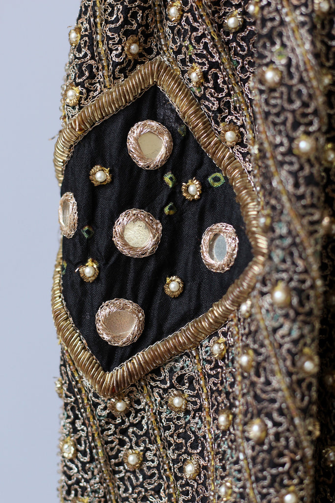 Vintage 1980s Handmade Metallic Beaded Indian Jacket