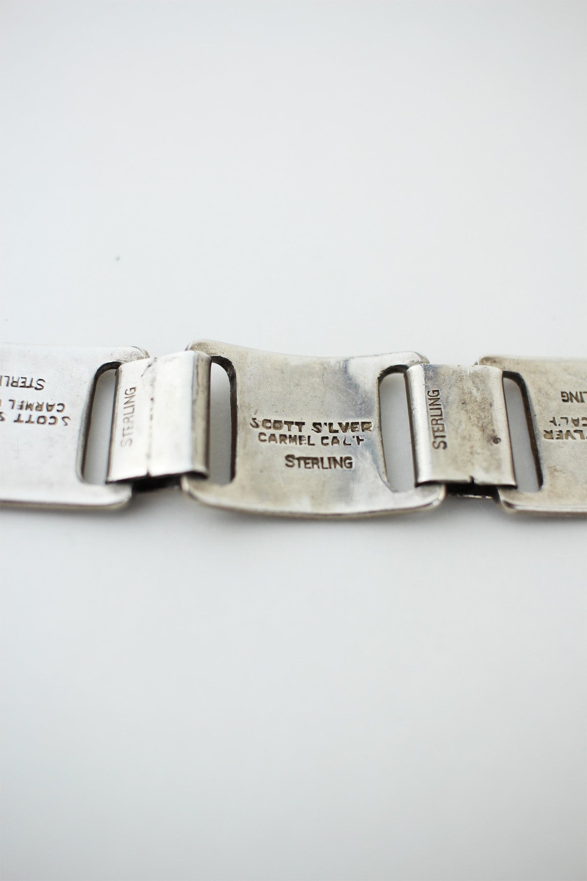 Vintage 1940s Heavy Sterling Silver Link Bracelet 44 grams