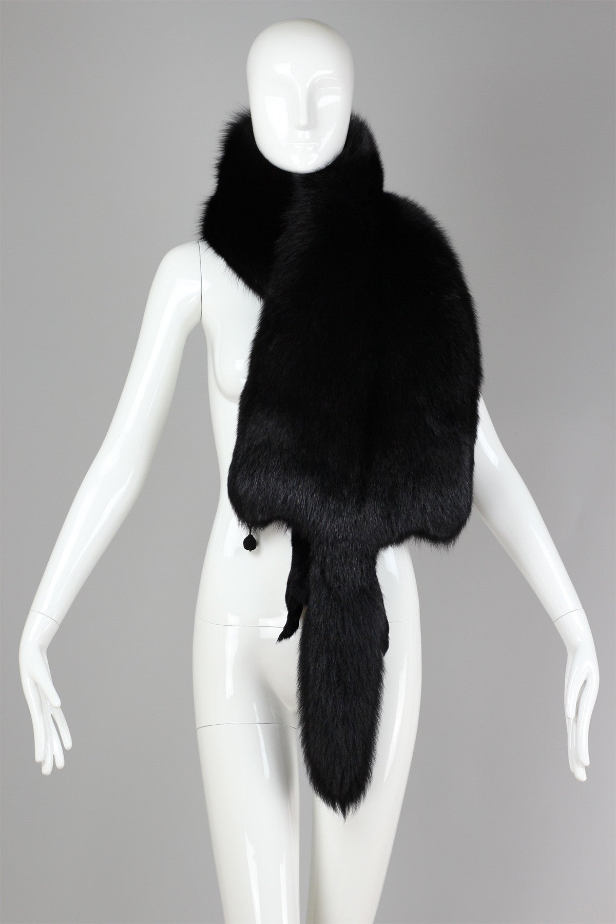 Ultimate Vintage Black Fox Fur Wrap Stole 1930s