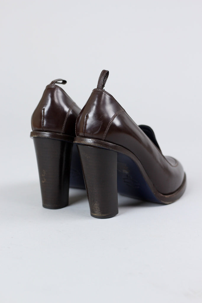 Vintage 40s Inspired Oxblood Patent Platform Loafers