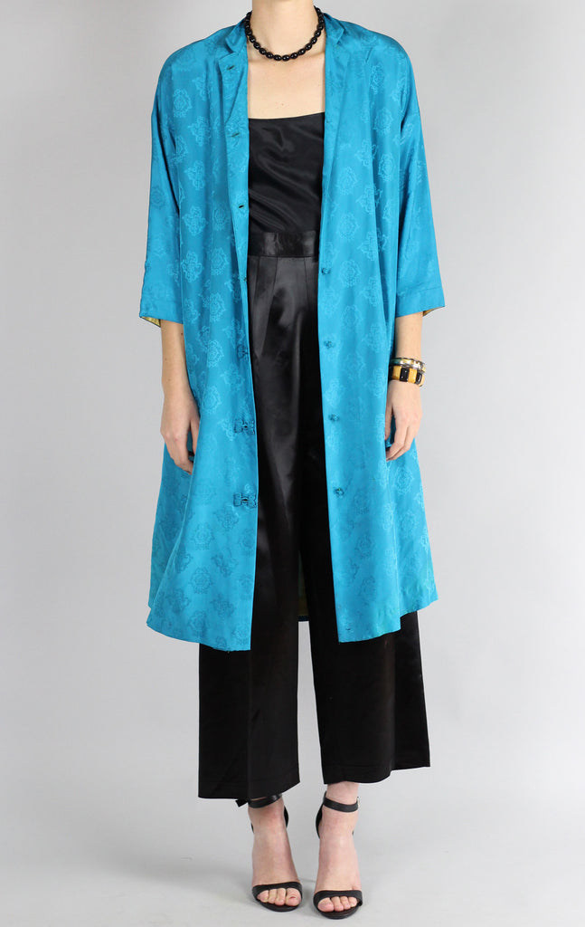 1960s Chinese Silk Coat by Dynasty for I. Magnin