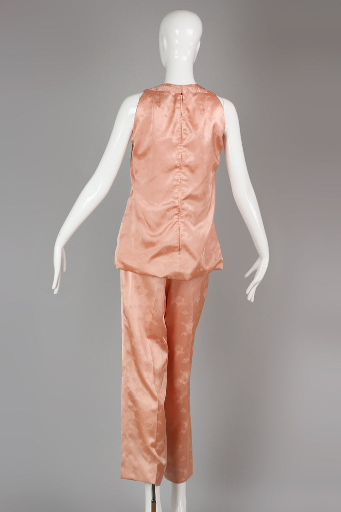 Vintage 1960s Anne Fogarty Chinese Satin Pajamas Set