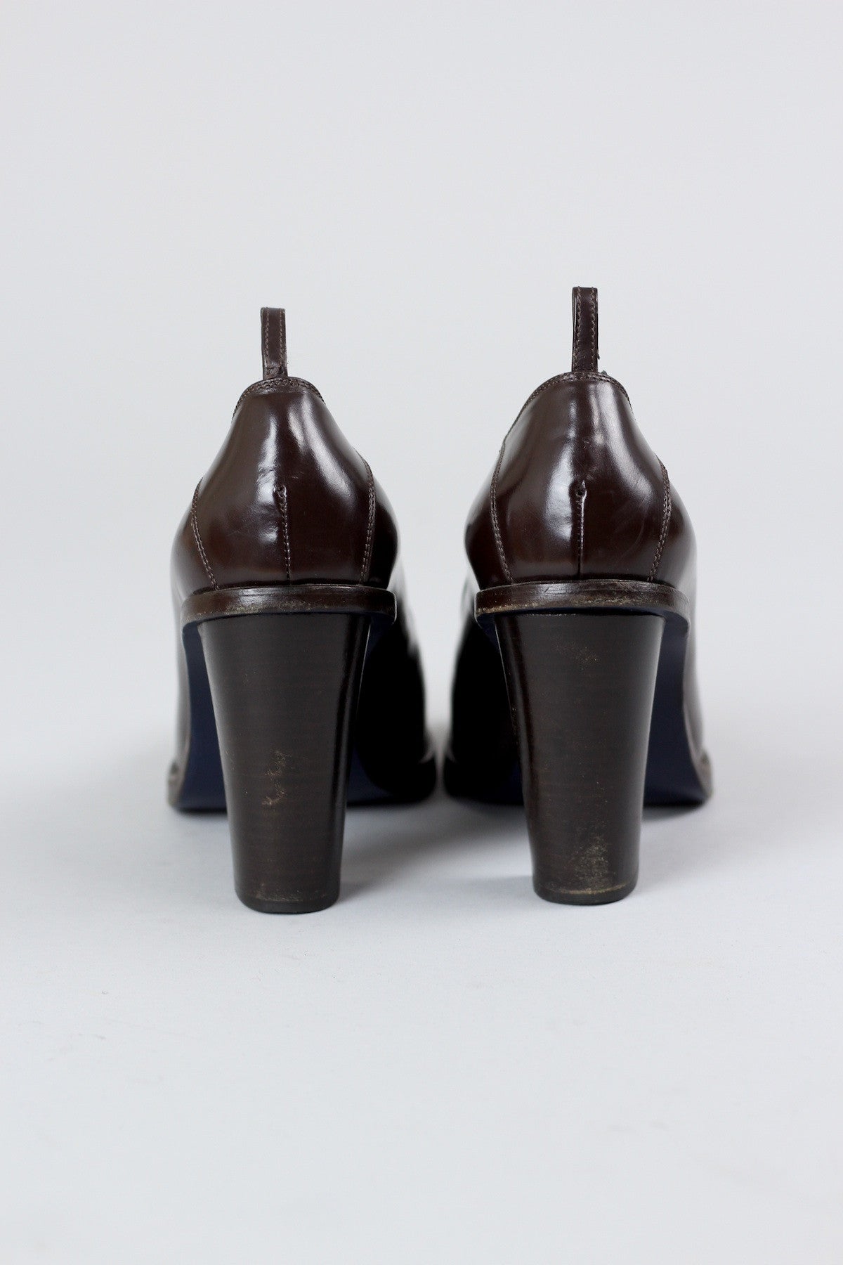 Vintage 40s Inspired Oxblood Patent Platform Loafers