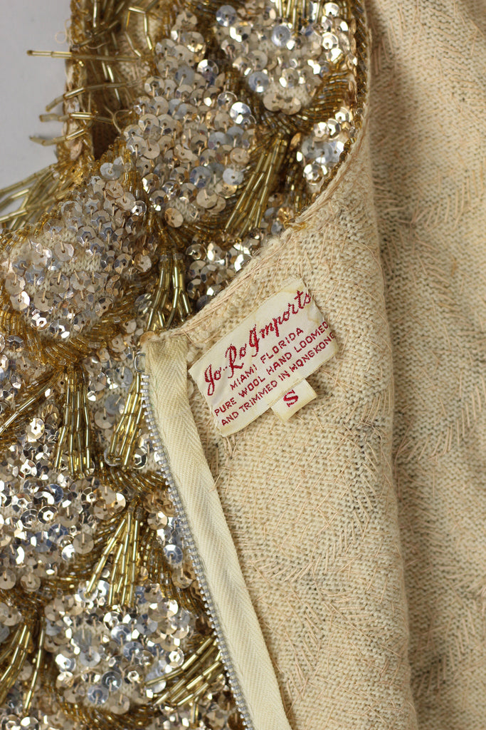 Supreme 1960s Gold Sequin Hand Beaded Top
