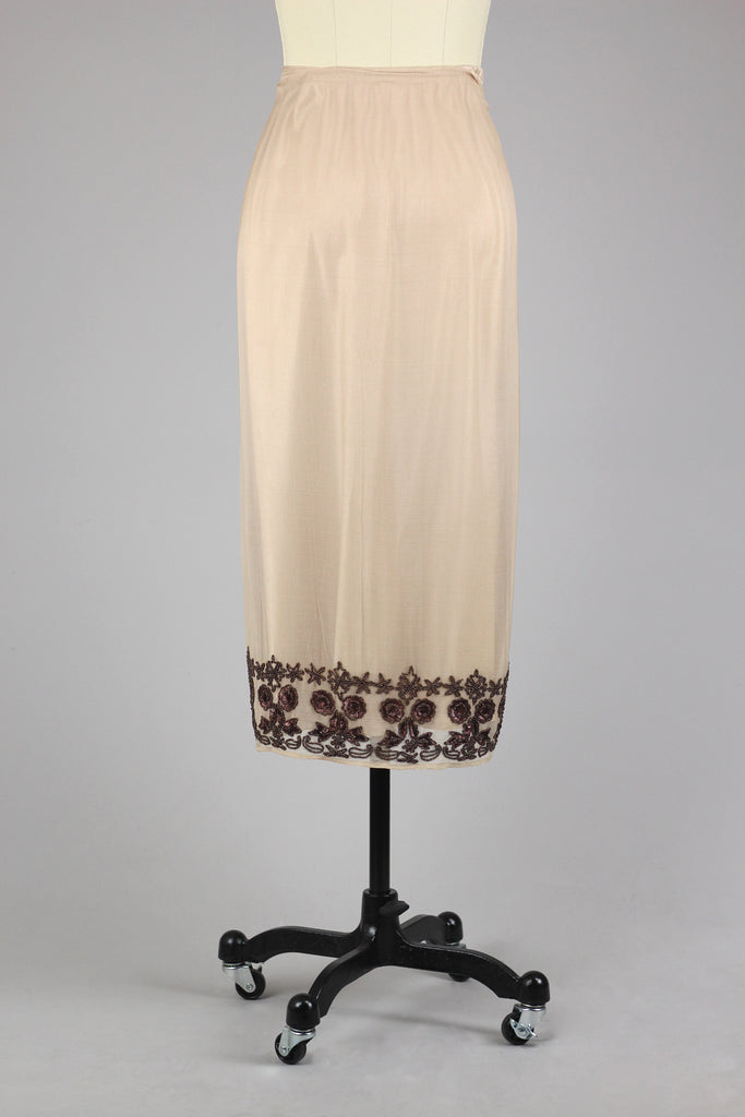 Vintage Inspired Bonnie Strauss Silk Chiffon Beaded Skirt