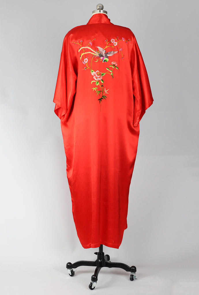1940s Red Satin Kimono Robe