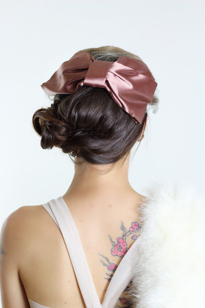 1940s Fur & Bow Hat