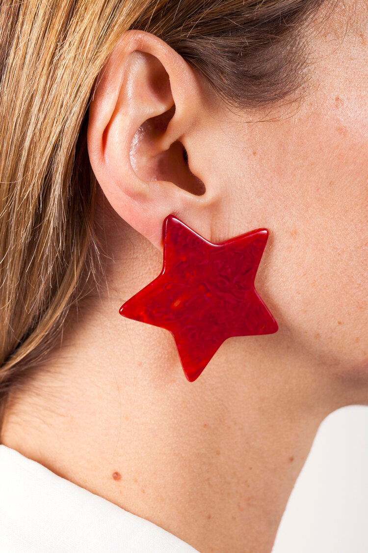Star Earrings - White