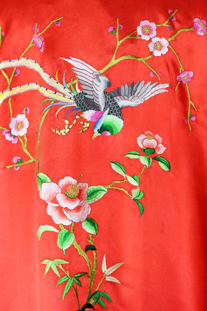 1940s Red Satin Kimono Robe