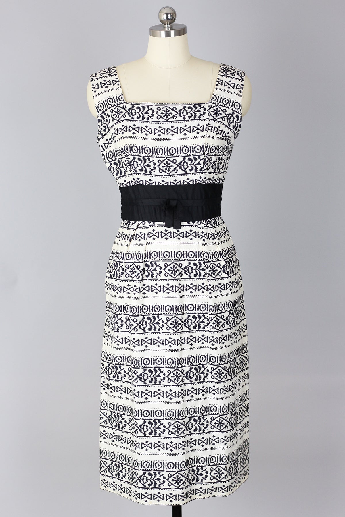 Looking Sharp 1960s Ikat Print Wiggle Dress