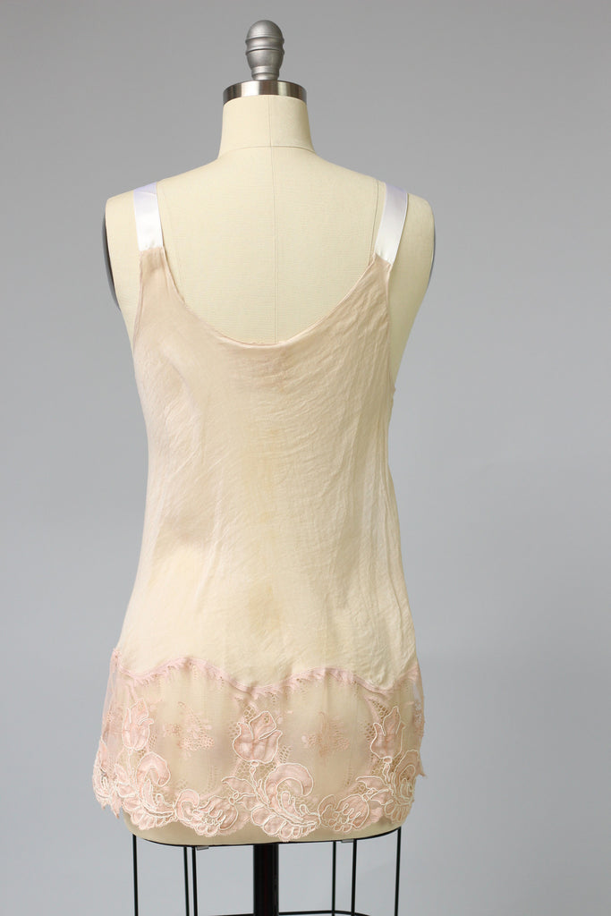 Silk Layering Tank with Antique Chantilly Lace by Bonnie Strauss
