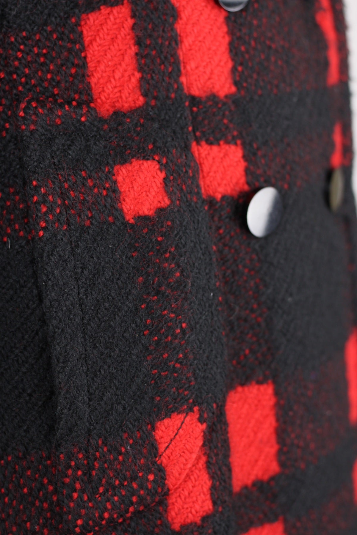 Rare Antonio Castillo (house of Lanvin) 1960s Red & Black Plaid Wool Coat