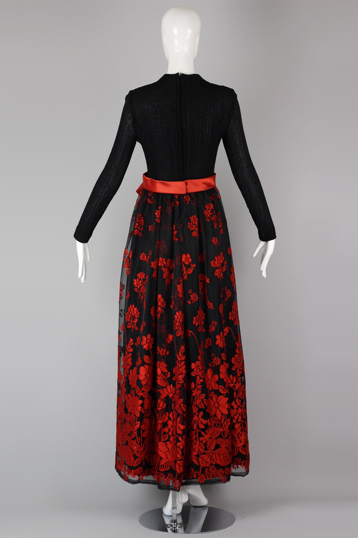 Late 60s Early 70s Lurex & Burnout Tulle Huey Waltzer Maxi Dress
