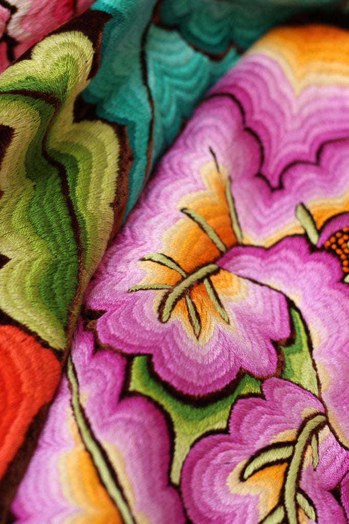 Very Rare Original 1940s-50s Tehuantepec Mexico Skirt with All-Over Embroidery