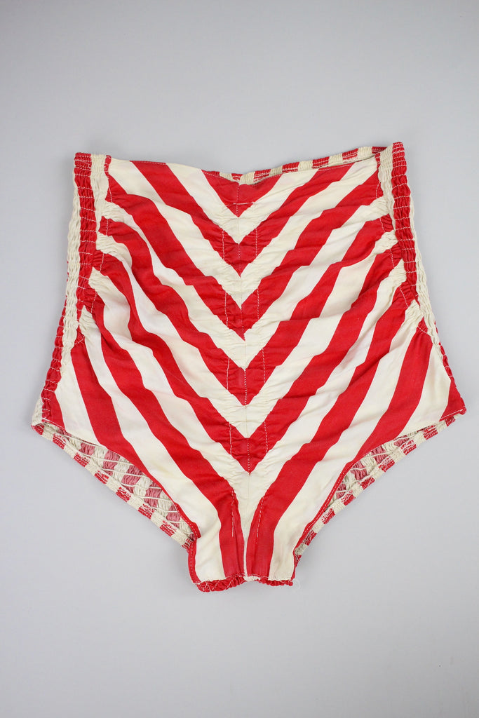 Rare 1940s Cole of California Red Striped Swimsuit