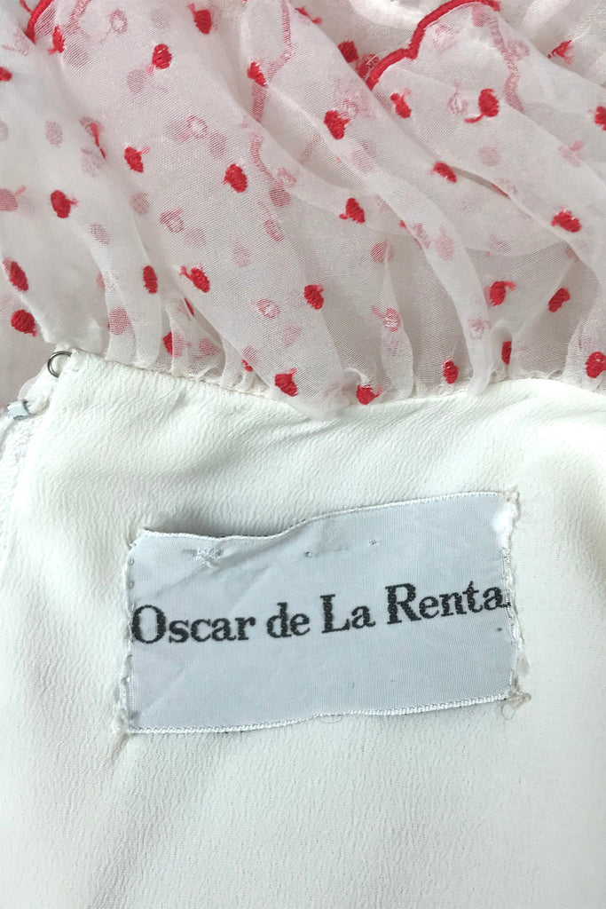 Rare Vintage 1960s Oscar de la Renta Red Swiss Dot Dress