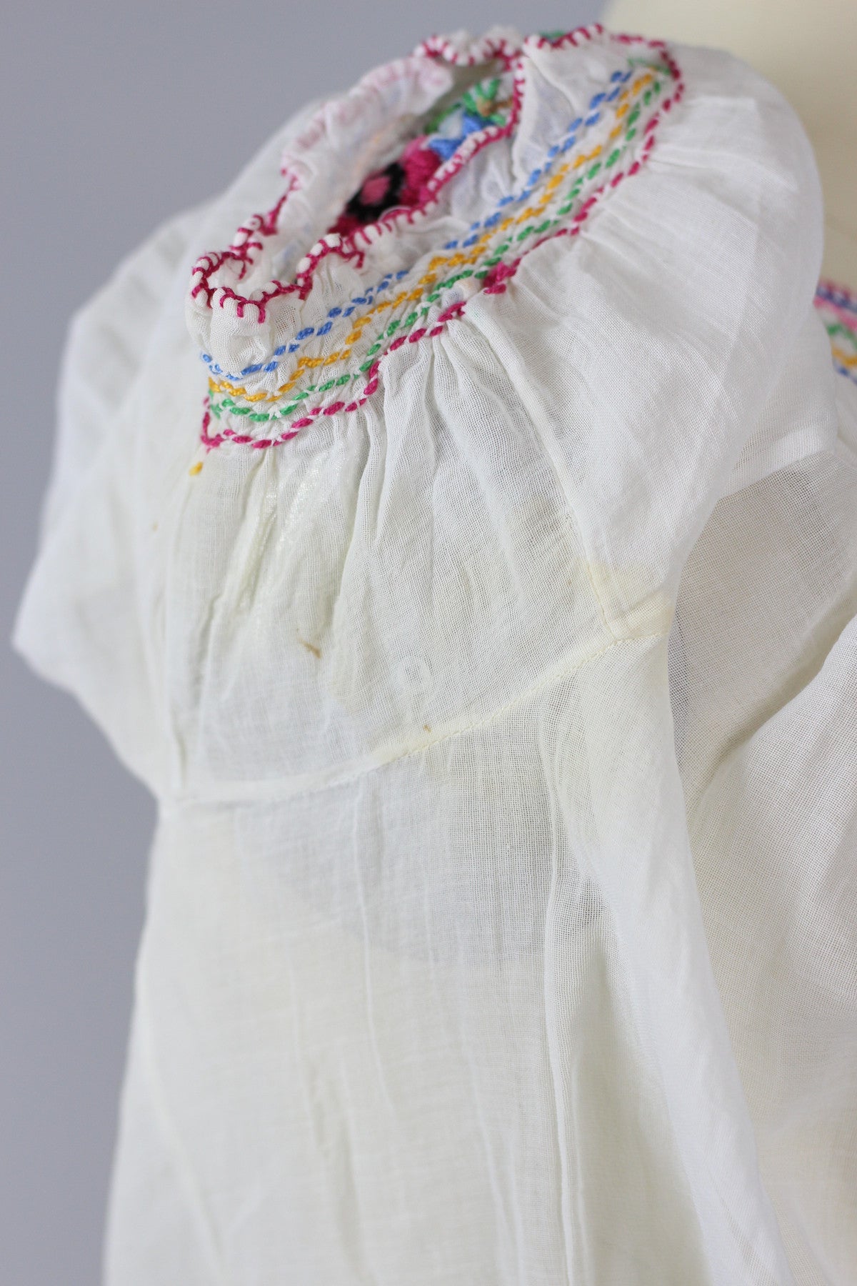 1930s Hungarian Bohemian Hand Embroidered Blouse