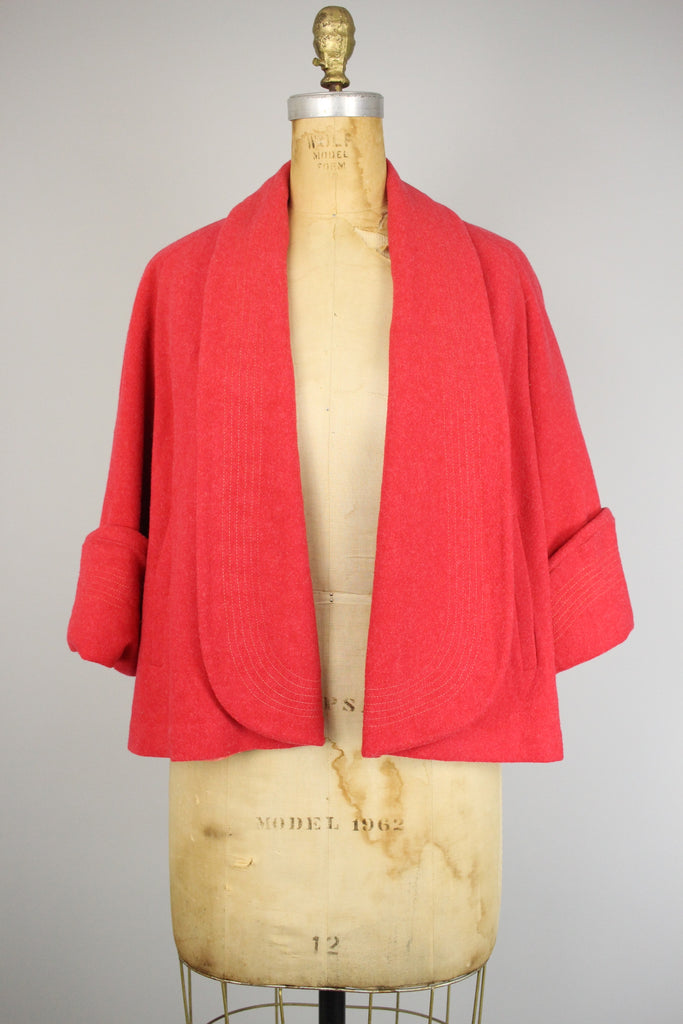 Rare 1950s Melon Red Swing Coat
