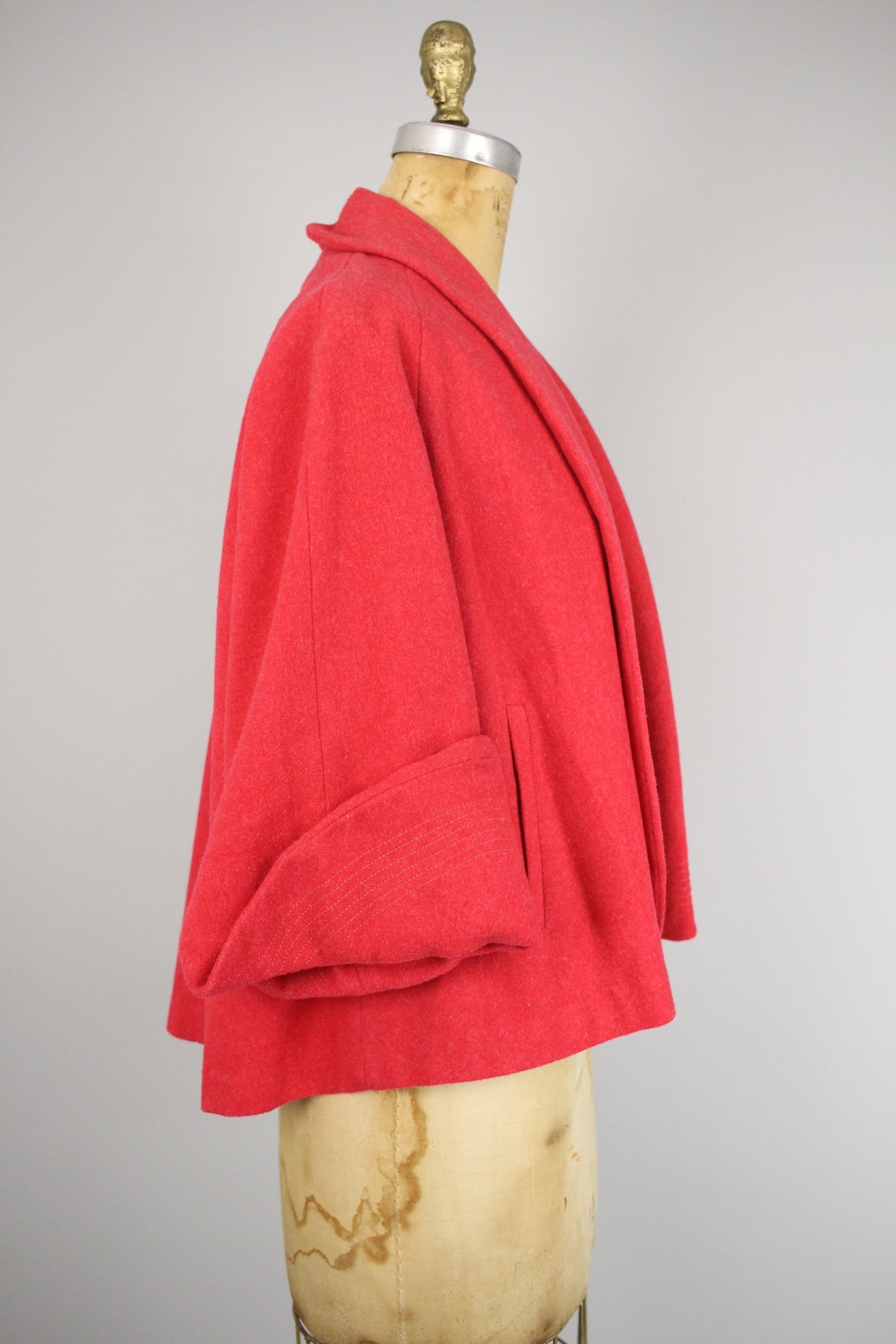 Rare 1950s Melon Red Swing Coat