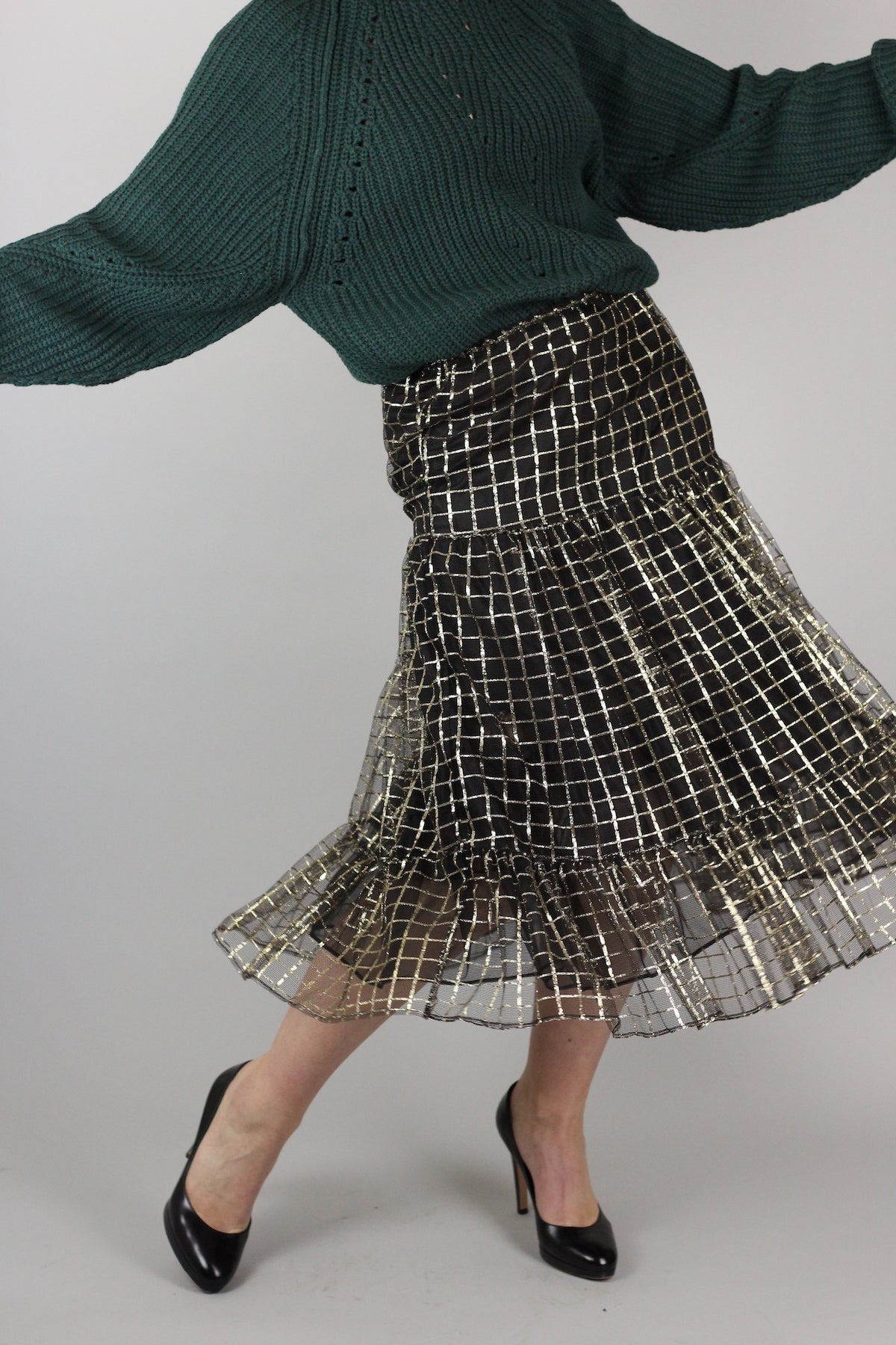 Vintage Anna Sui Lurex Tulle Skirt