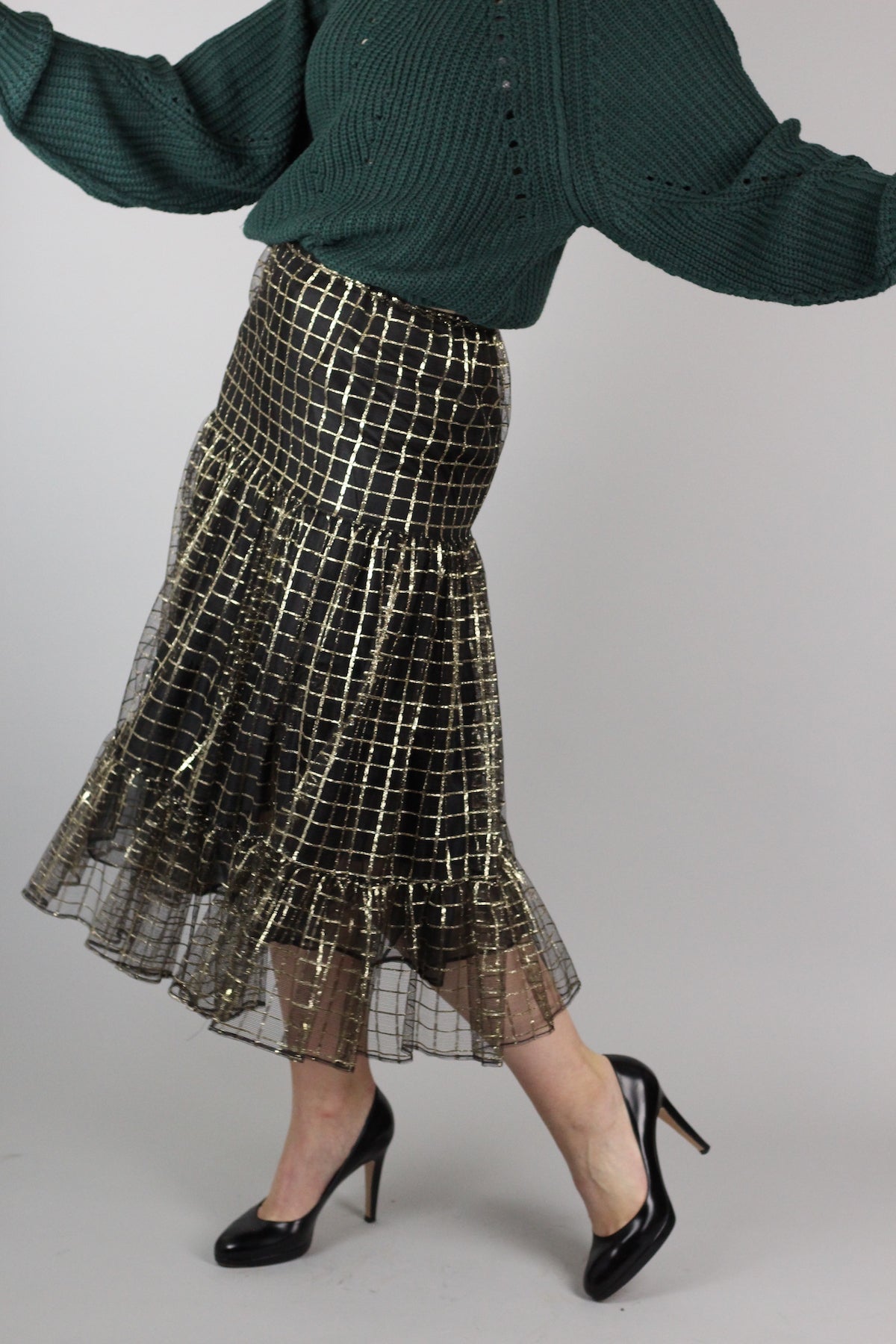 Vintage Anna Sui Lurex Tulle Skirt