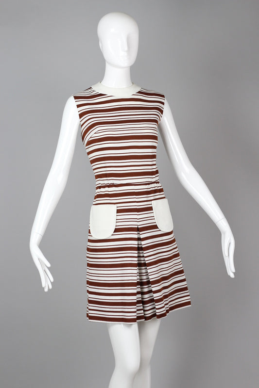 Vintage 1960s Striped Culottes Romper Playsuit