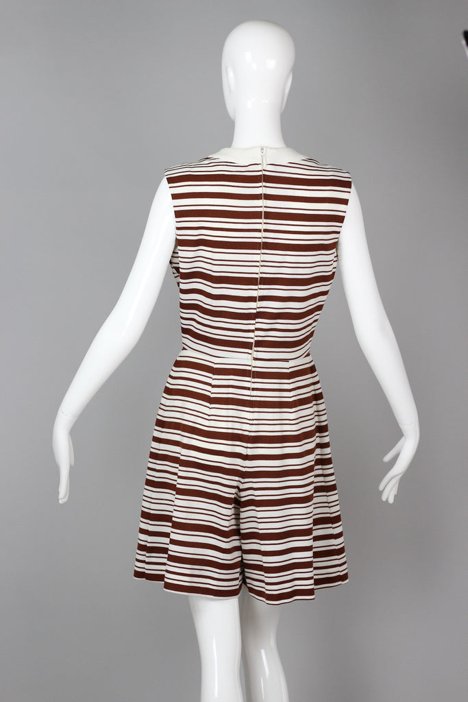 Vintage 1960s Striped Culottes Romper Playsuit